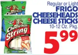 Bravo Supermarkets FRIGO CHEESEHEADS CHEESE STICKS offer