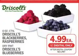 Kings Food Markets 6 OZ. CTN. DRISCOLL'S BLACKBERRIES, RASPBERRIES, DRY PINT DRISCOLL'S BLUEBERRIES offer