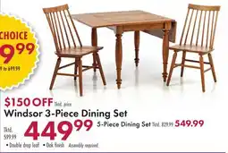 Boscov's Windsor 3-Piece Dining Set offer