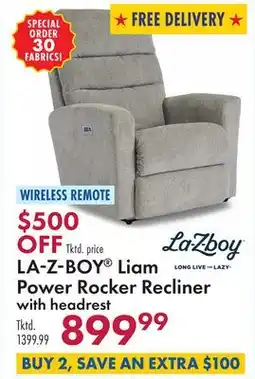 Boscov's LA-Z-BOY Liam Power Rocker Recliner with headrest offer