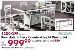 Boscov's Riverdale 5-Piece Counter-Height Dining Set offer