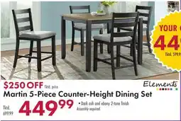 Boscov's Martin 5-Piece Counter-Height Dining Set offer