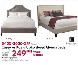 Boscov's Casey or Kayla Upholstered Queen Beds offer