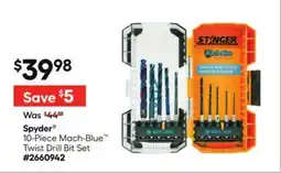 Lowe's 10-Piece Mach-Blue Twist Drill Bit Set offer