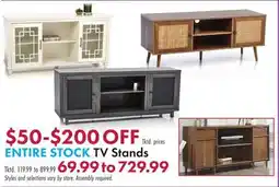 Boscov's ENTIRE STOCK TV Stands offer