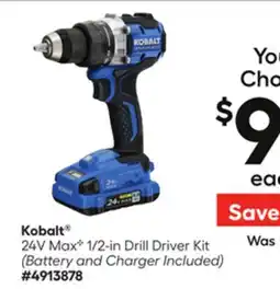Lowe's 24V MaxC 1/2-in Drill Driver Kit offer