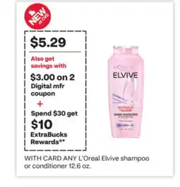 CVS ANY L'Oreal Elvive shampoo or conditioner offer