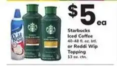 Safeway Starbucks Iced Coffee or Reddi Wip Topping offer