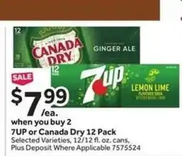 Stop&Shop 7UP or Canada Dry 12 Pack offer