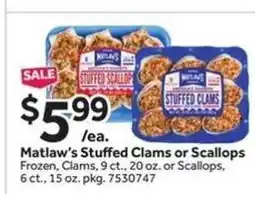 Stop&Shop Matlaw's Stuffed Clams or Scallops offer