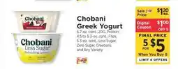 ShopRite Chobani Greek Yogurt offer