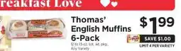 ShopRite Thomas' English Muffins 6-Pack offer