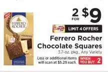 ShopRite Ferrero Rocher Chocolate Squares offer