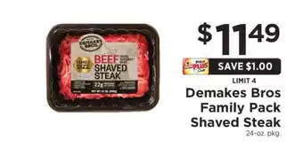 ShopRite Demakes Bros Family Pack Shaved Steak offer