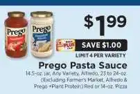 ShopRite Prego Pasta Sauce offer