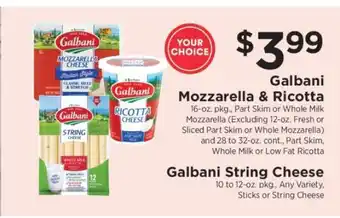 ShopRite Galbani Mozzarella & Ricotta offer