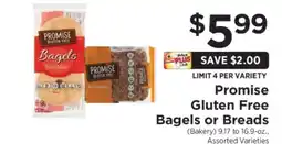 ShopRite Promise Gluten Free Bagels or Breads offer