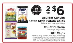 ShopRite Boulder Canyon Kettle Style Potato Chips, Chi-Chi’s Salsa, Utz Chips offer
