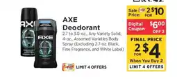 ShopRite AXE Deodorant offer