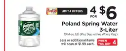 ShopRite Poland Spring Water 3-Liter offer