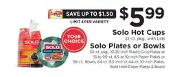 ShopRite Solo Hot Cups or Solo Plates or Bowls offer