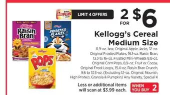 ShopRite Kellogg's Cereal Medium Size offer