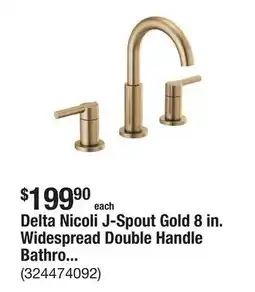 The Home Depot Delta Nicoli J-Spout Gold 8 in. Widespread Double Handle Bathroom Faucet in Champagne Bronze offer