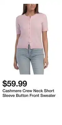 TJ Maxx Cashmere Crew Neck Short Sleeve Button Front Sweater offer