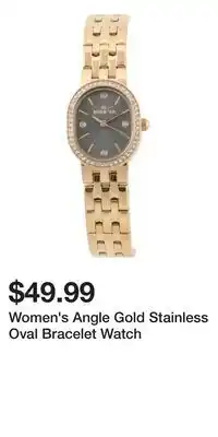 TJ Maxx Women's Angle Gold Stainless Oval Bracelet Watch offer