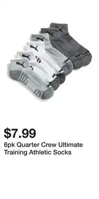 TJ Maxx 6pk Quarter Crew Ultimate Training Athletic Socks offer