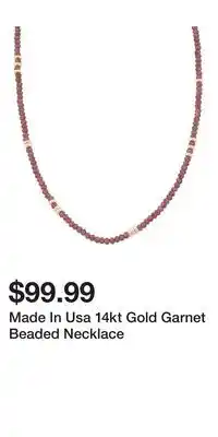 TJ Maxx Made In Usa 14kt Gold Garnet Beaded Necklace offer
