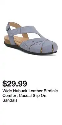 TJ Maxx Wide Nubuck Leather Birdinie Comfort Casual Slip On Sandals offer