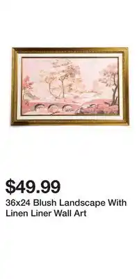 TJ Maxx 36x24 Blush Landscape With Linen Liner Wall Art offer