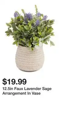 TJ Maxx 12.5in Faux Lavender Sage Arrangement In Vase offer