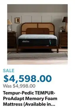 Sam's Club Tempur-Pedic TEMPUR-ProAdapt Memory Foam Mattress (Available in Medium, Firm, and Soft) offer