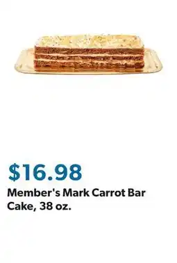 Sam's Club Member's Mark Carrot Bar Cake, 38 oz offer