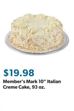 Sam's Club Member's Mark 10 Italian Creme Cake, 93 oz offer