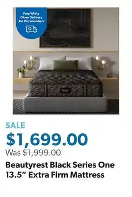 Sam's Club Beautyrest Black Series One 13.5 Extra Firm Mattress offer