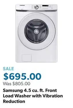 Sam's Club Samsung 4.5 cu. ft. Front Load Washer with Vibration Reduction offer