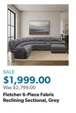 Sam's Club Fletcher 6-Piece Fabric Reclining Sectional, Grey offer