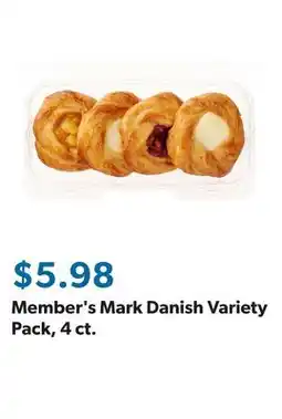 Sam's Club Member's Mark Danish Variety Pack, 4 ct offer