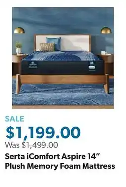 Sam's Club Serta iComfort Aspire 14 Plush Memory Foam Mattress offer