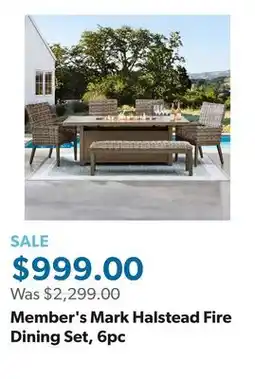 Sam's Club Member's Mark Halstead Fire Dining Set, 6pc offer