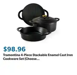 Sam's Club Tramontina 4-Piece Stackable Enamel Cast Iron Cookware Set (Choose Color) offer