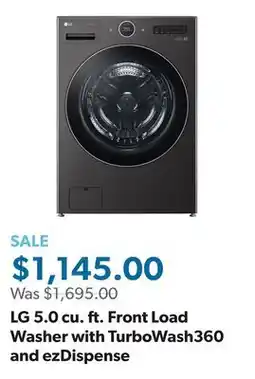 Sam's Club LG 5.0 cu. ft. Front Load Washer with TurboWash360 and ezDispense offer