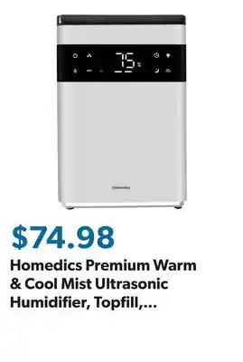 Sam's Club Homedics Premium Warm & Cool Mist Ultrasonic Humidifier, Topfill, 58 Hour Runtime offer