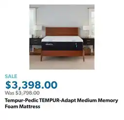Sam's Club Tempur-Pedic TEMPUR-Adapt Medium Memory Foam Mattress offer