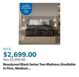 Sam's Club Beautyrest Black Series Two Mattress (Available in Firm, Medium Pillow-Top and Plush Pillow-Top) offer