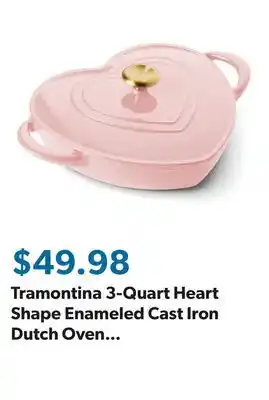 Sam's Club Tramontina 3-Quart Heart Shape Enameled Cast Iron Dutch Oven (Shallow, Oven Safe) offer