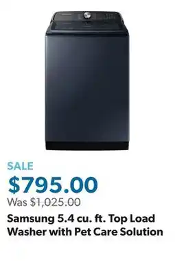 Sam's Club Samsung 5.4 cu. ft. Top Load Washer with Pet Care Solution offer